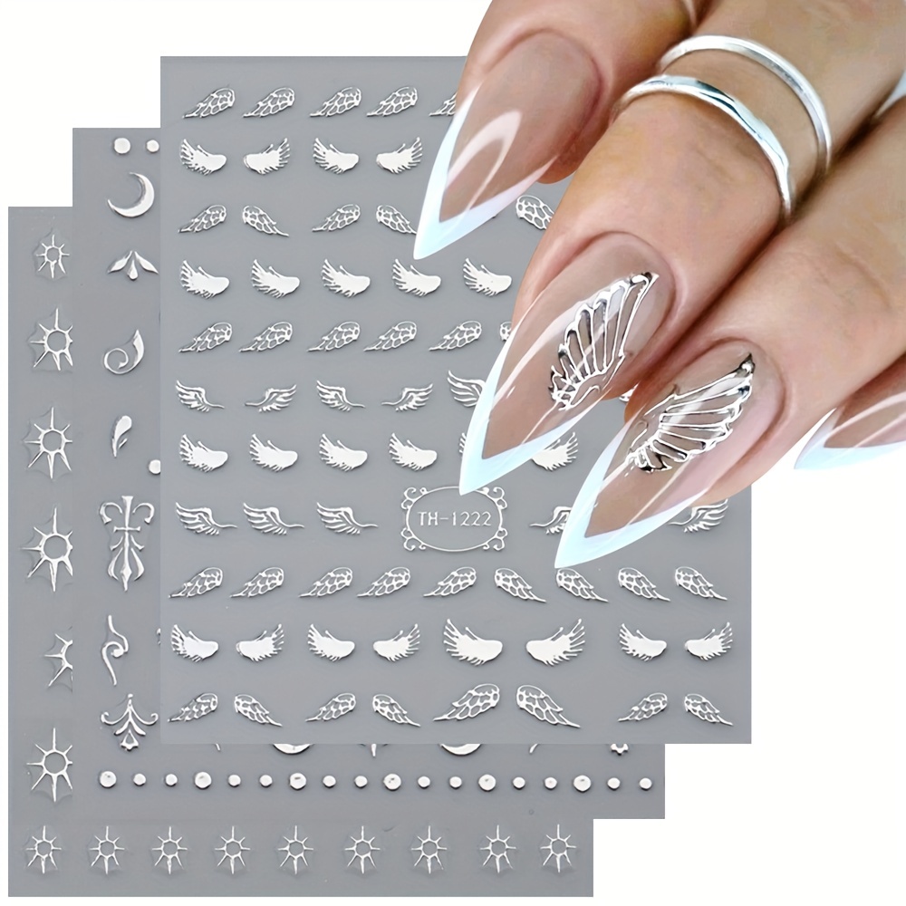 3d Embossed Nail Art Stickers,shiny Star Moon Nail Art Decals For Diy,nail  Art Supplies For Women And Girls - Temu United Arab Emirates