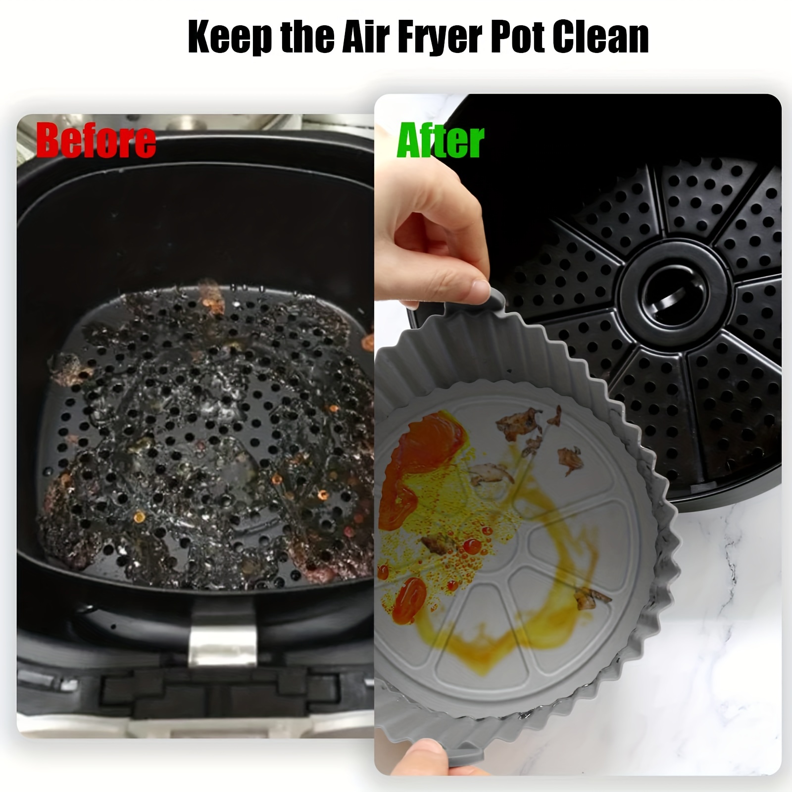 2pcs Silicone Air Fryer Liner, 7.8 Inches Reusable Air Fryer Silicone, Easy  Clean Air Fryer Silicone, Round Pan For Air Fryer Oven Accessories 