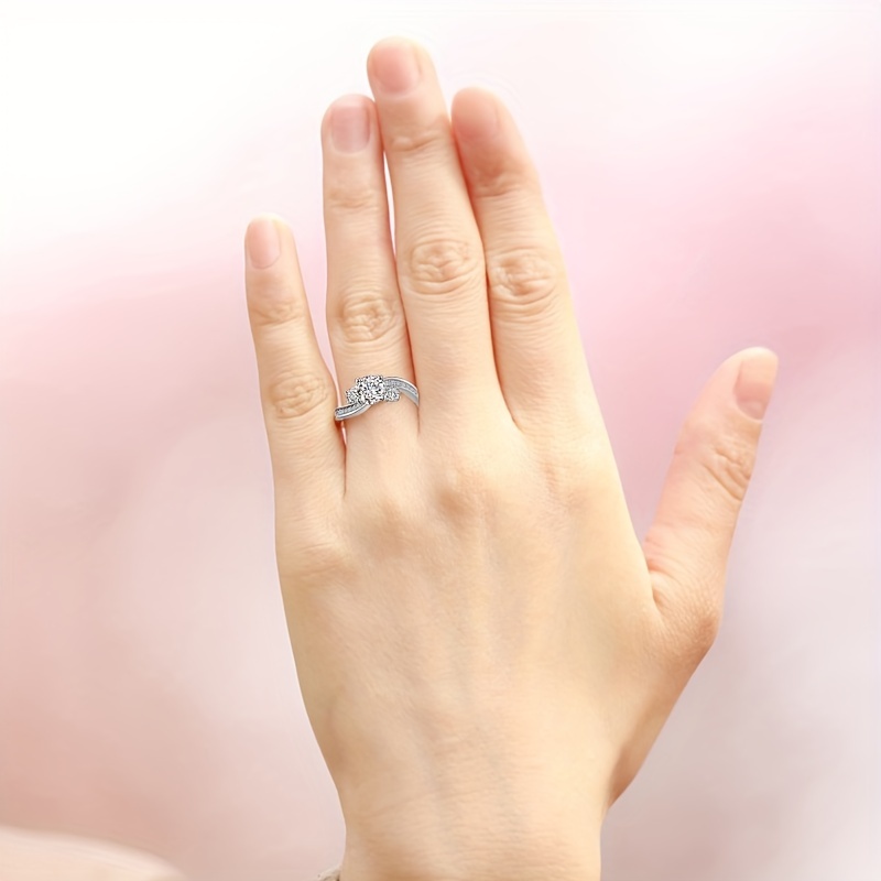 Round Cut Zircon Ring, Promise Engagement Wedding Gift