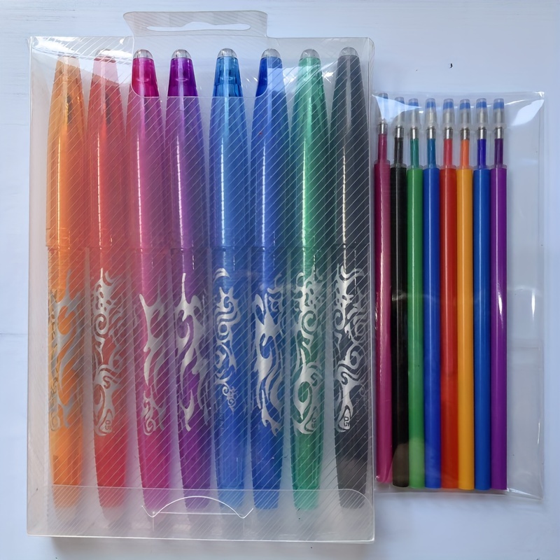 8 colors 2 PCS Colorful Rainbow Erasable Pen and Refills Creative
