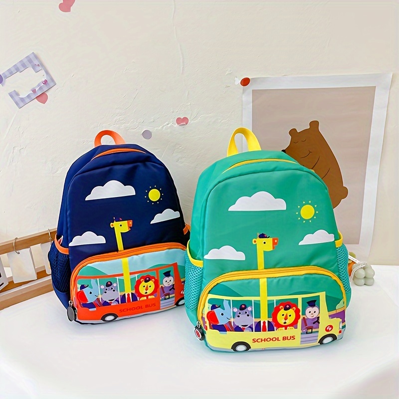 Boys and girls school bag children travel light backpack cartoon car print  travel backpack 3-10 years old boys and girls leisure travel backpack