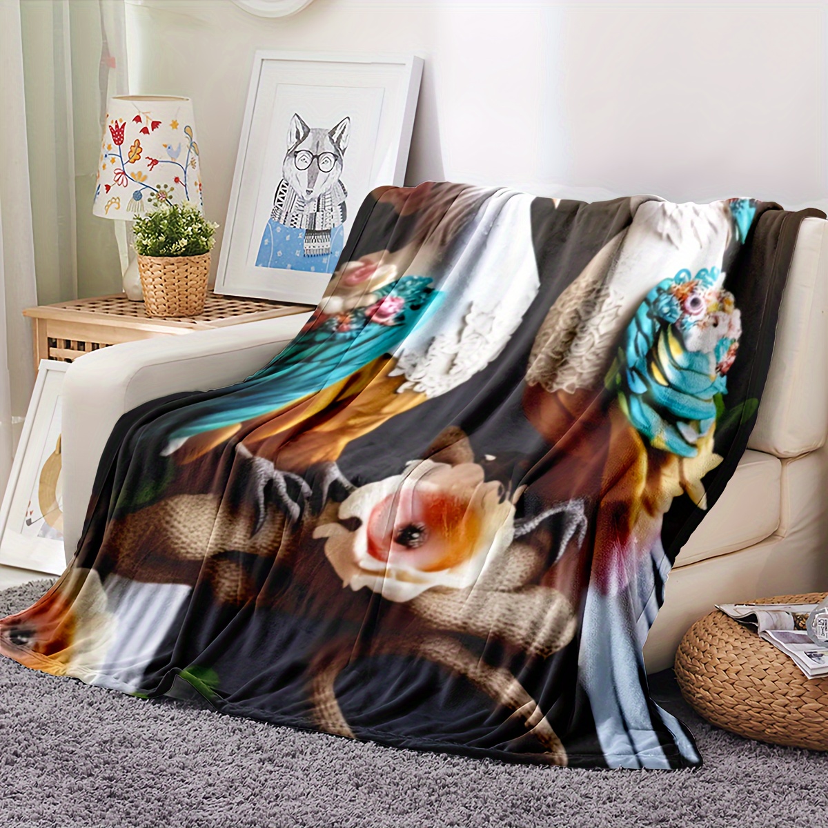 Printed Throw Blanket, Soft Blanket For Sofa Couch Office Bed Camping  Travelling, Multi-purpose Gift Blanket For All Season - Temu United Arab  Emirates