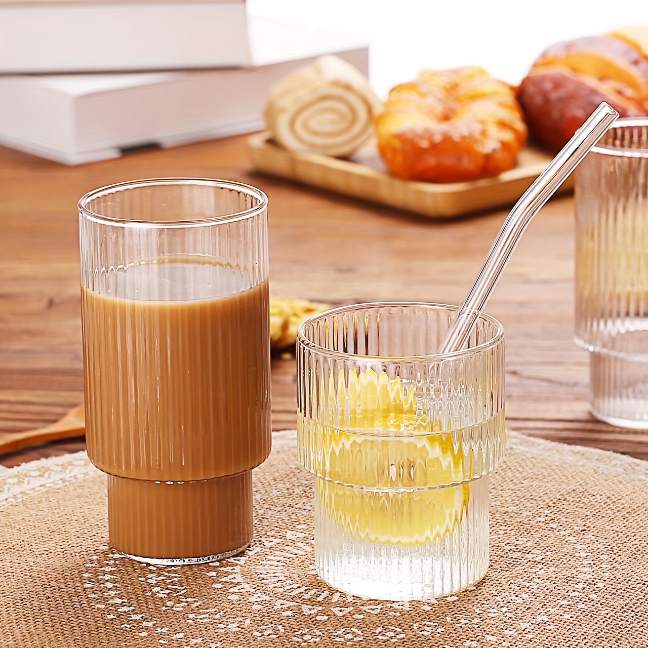 Ins Transparent Glass Cup for Women, Milk Juice, Cold Water Cup