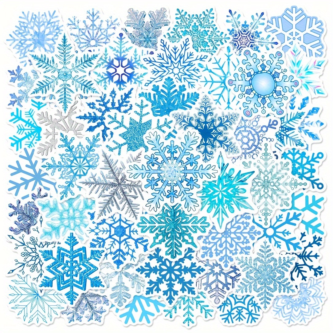 

50pcs Beautiful Snowflake Stickers, Decals For Snow Motorcycle, Sled, Car, Water Cup, Computer Decoration