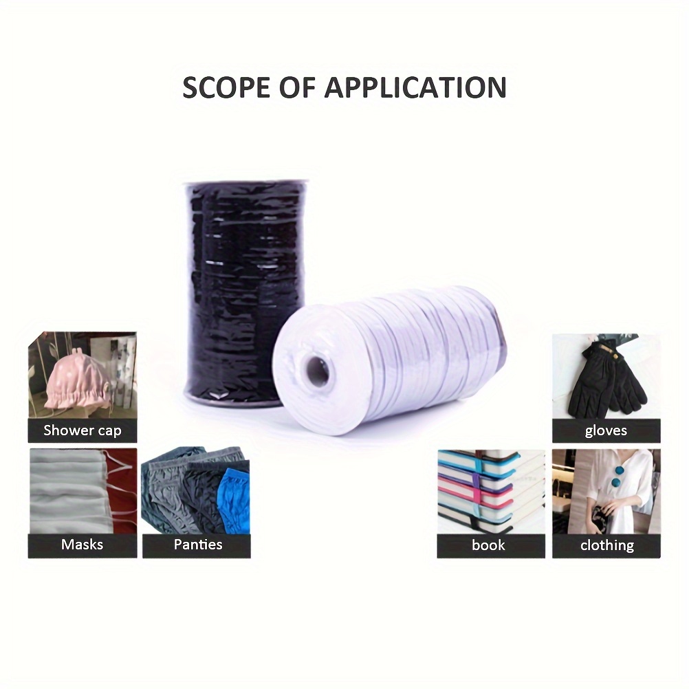 XKDOUS Elastic Band for Sewing 0.75 Inch 16 Yards 2 Roll Knit Elastic Bands  for Sewing Waistband and Pants Waist High Elasticity(8 Yard White 8 Yard  Black) Black+White 2 rolls*0.75 inches*8 yards