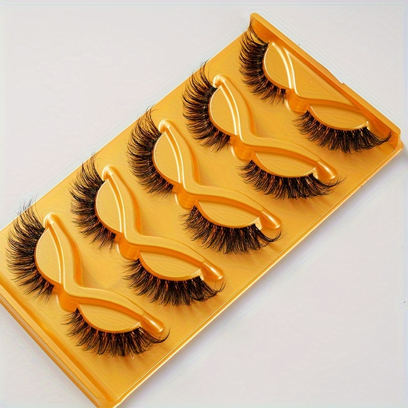 5 Pairs Of European And Style False Eyelashes With Transparent Tips And Three-dimensional Simulation