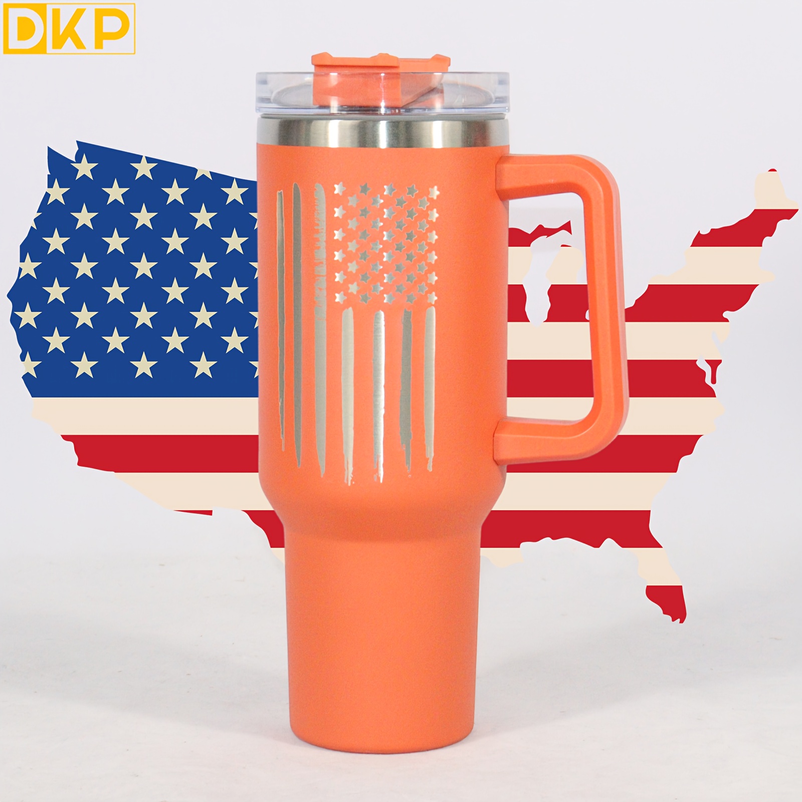 Dkp 5d American Flag Ice Water Bottles Portable Car Cup - Temu