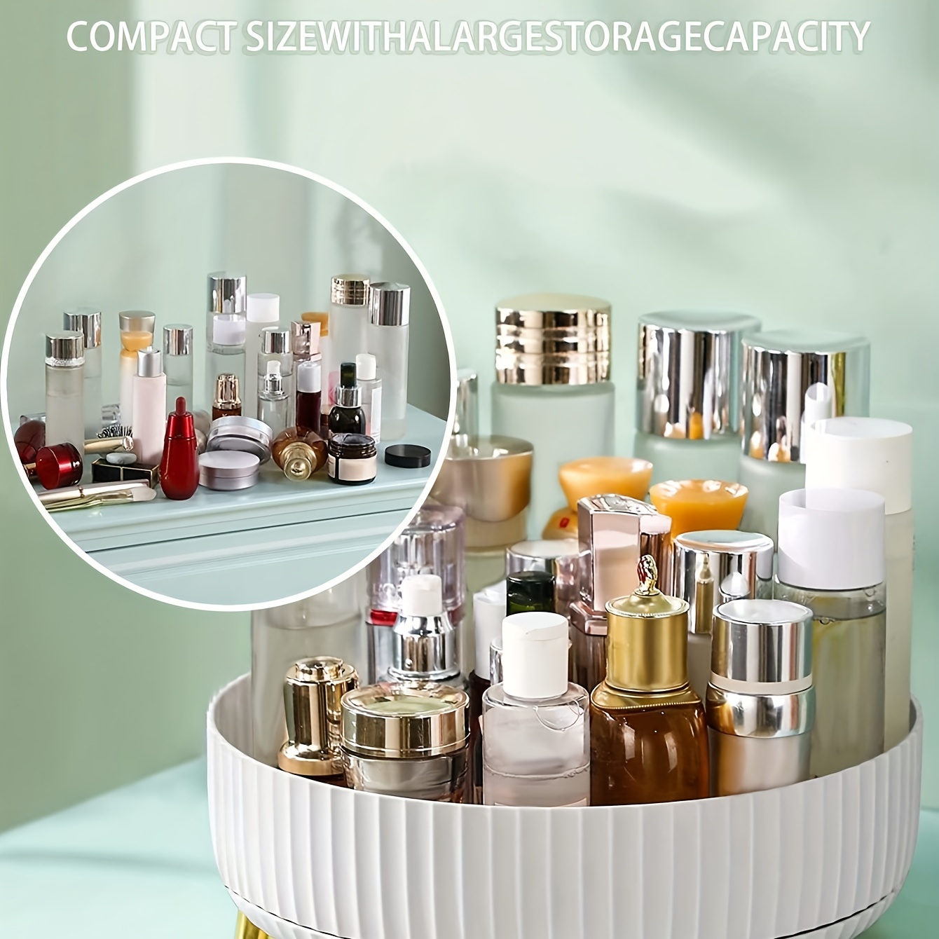 Large Makeup Organizer Cosmetic Storage Box For Desk, Bathroom