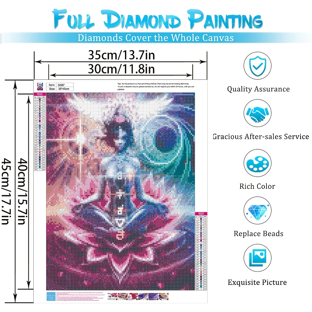 Buddha Statue 5d Diamond Painting Adult Kit Diy Diamond Art - Temu