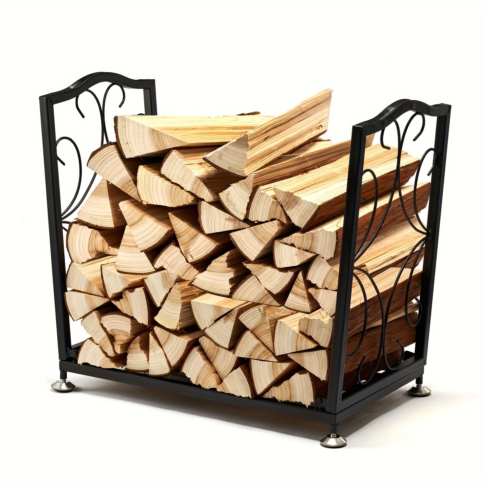 Grand panier à bois de chauffage en feutre de qualité supérieure avec  poignées en bois, petit