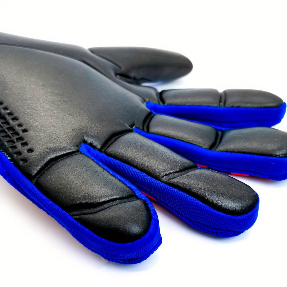 ZJDU Guantes de fútbol de látex, guantes de portero de fútbol  gruesos, guantes de portero con dedo, látex antideslizante, resistentes al  desgaste, para adultos y estudiantes (color azul, tamaño: 10) 