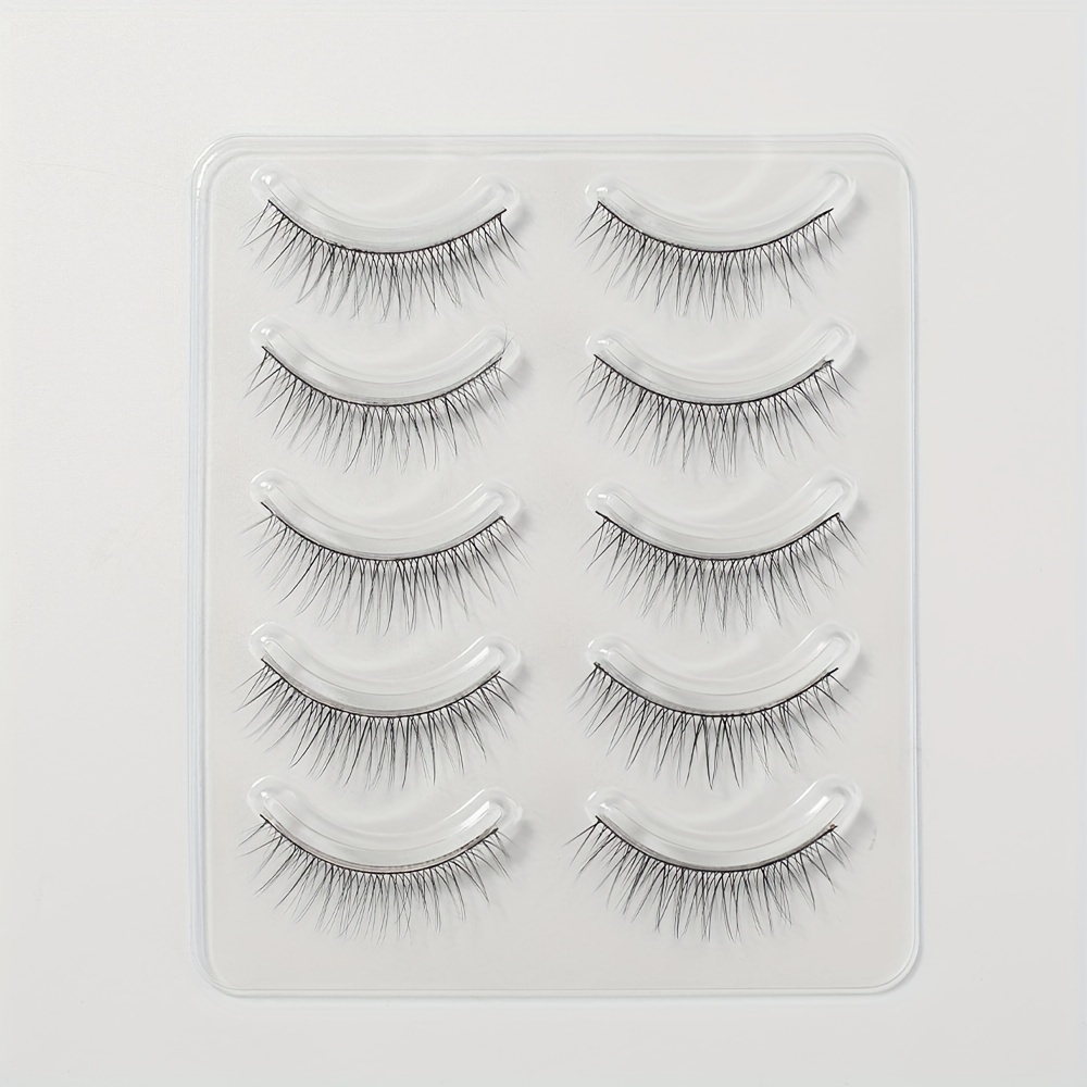 

5 Pairs False Eyelashes Natural Look, Wispy Soft Faux Mink Lashes, 3d 6d Volume Fluffy Fake Eyelashes Extension For Daily Party Use - Eyes Makeup Sets For Mother