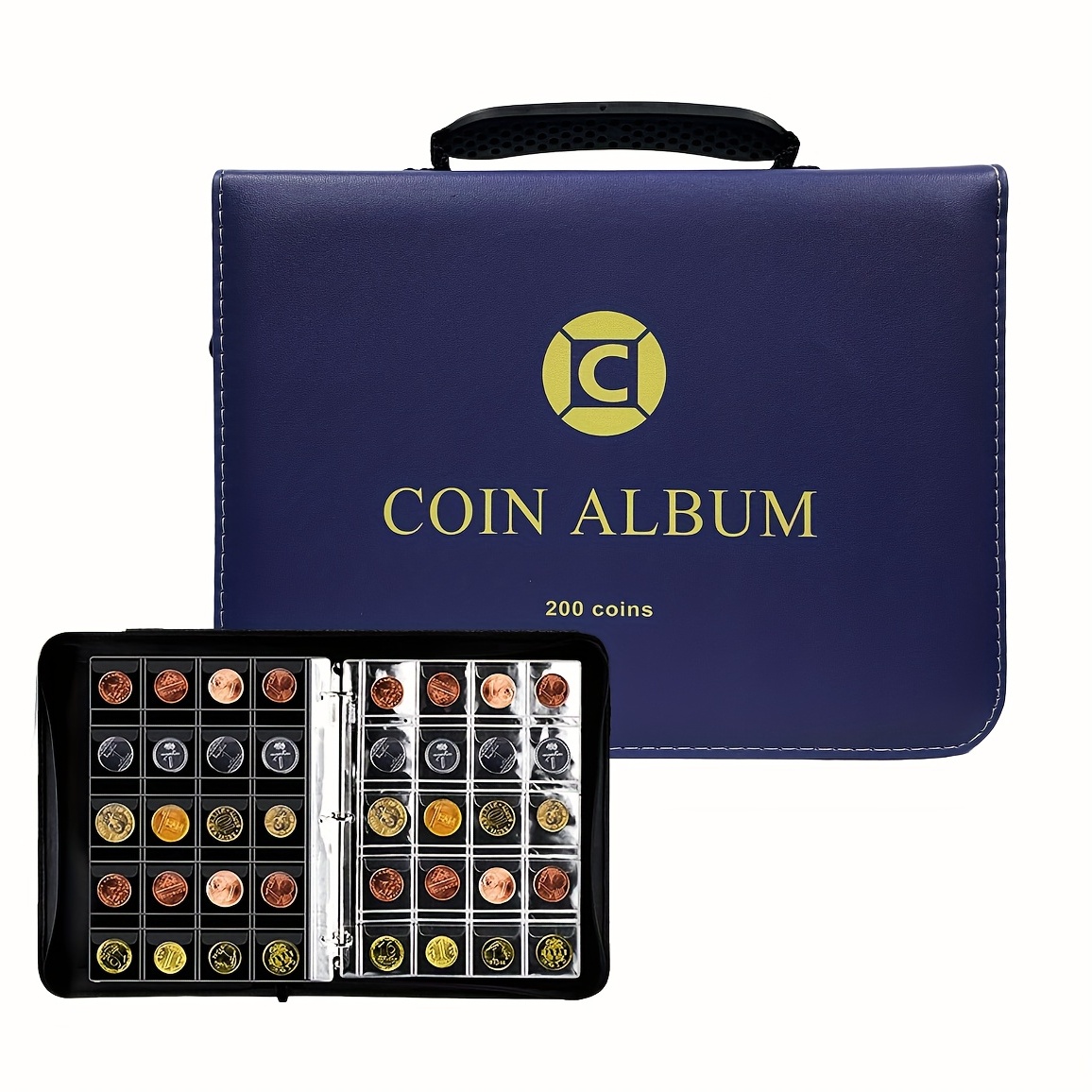 Porta monedas de plástico clásico, colección de dinero, álbum