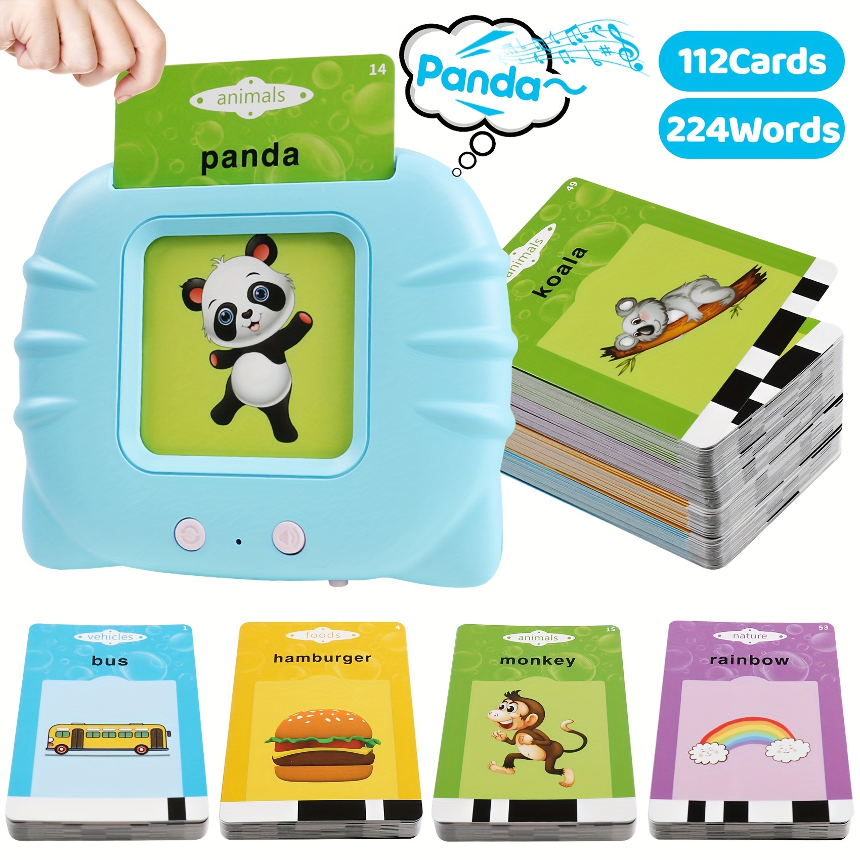 224 cartes parlantes Flashcards Audio carte cognitive électronique  éducative apprendre des mots anglais Montessori jouets jeu pour enfants bébé