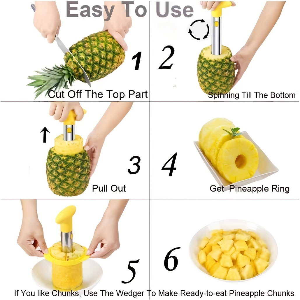 Coupe-ananas, coupe-ananas éplucheur pour évider et couper les anneaux pour  la maison et la cuisine 