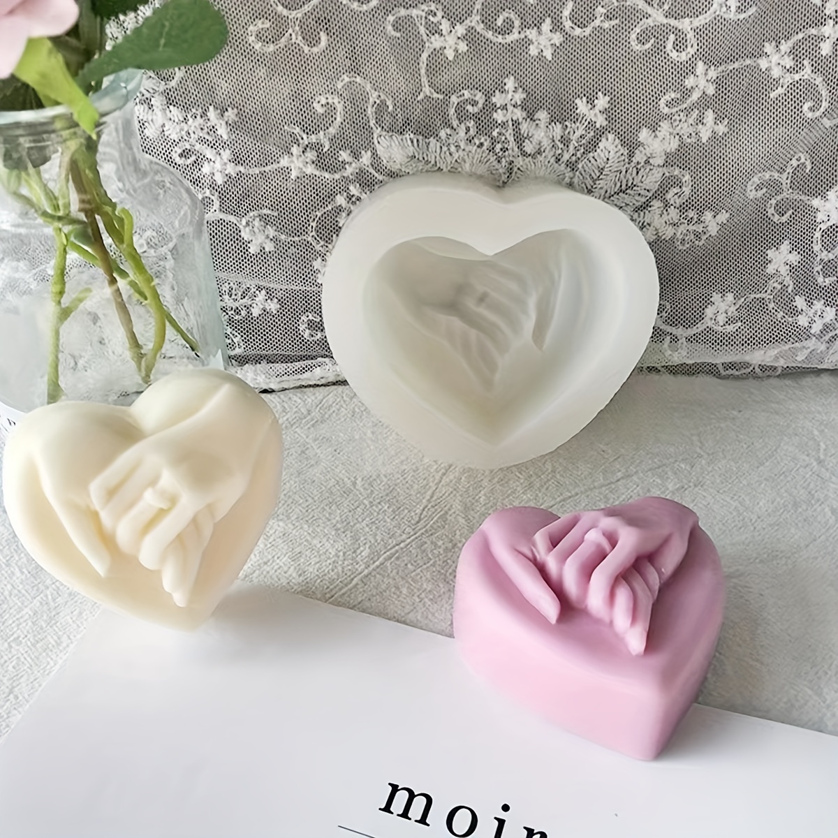 Holding Heart Candle Mold Hand Silicone Mold DIY Valentine's Day