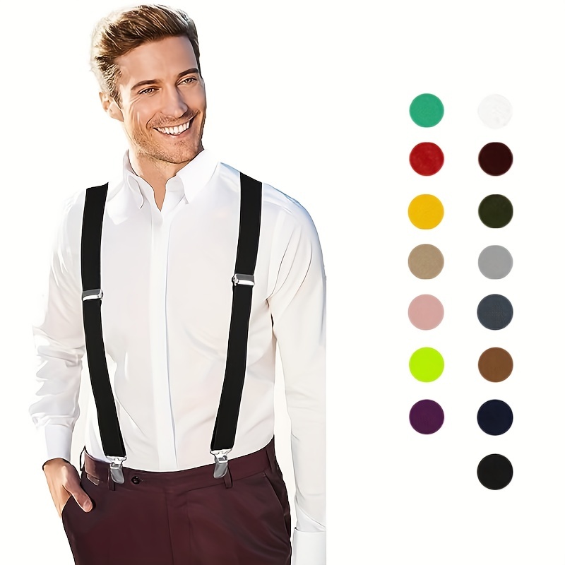 Adult Silk Suspenders Mens Set 6 Clip Braces Vintage Adjustable Trousers  Strap Male Gift Necktie Cufflinks Hanky Set - Jewelry & Accessories - Temu  Canada
