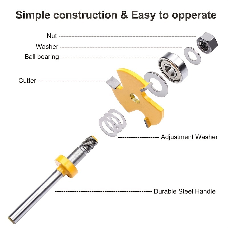 Fafeicy 1/4 Zoll Fräser Set - 6 Austauschbare Lager Für Holzbearbeitung