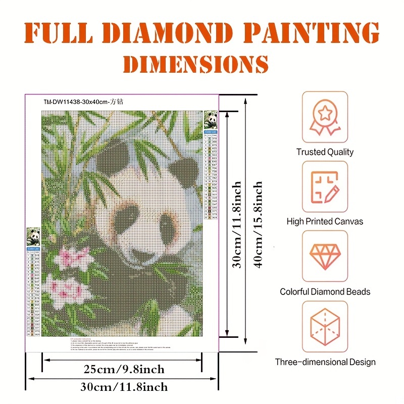 1pc Te Grande Panda Modello Animale Set Pittura Diamante - Temu Switzerland