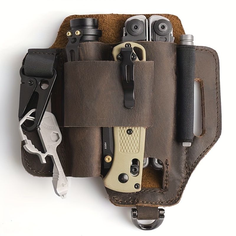 1pc Multitool Sheath Genuine Leather Waist Bag Fanny Bag For Work And Daily  Use Gifts For