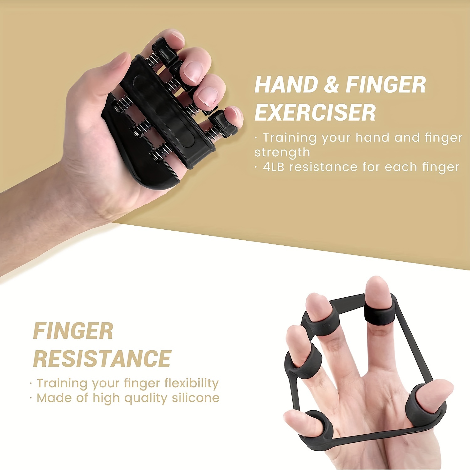 Hand Grip Strengthener Set - Adjustable Resistance Forearm Trainer for Men