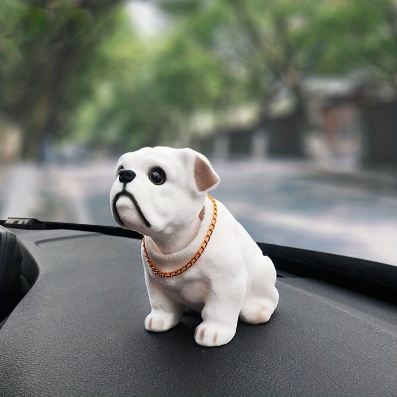 Superbe chien bulldog en résine pour décorer sa voiture