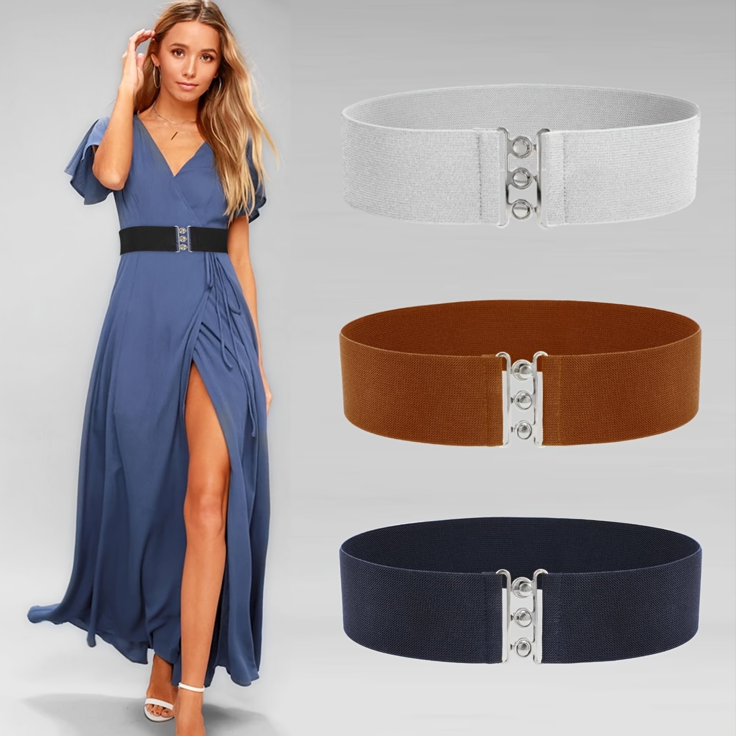 wide waist belt dress