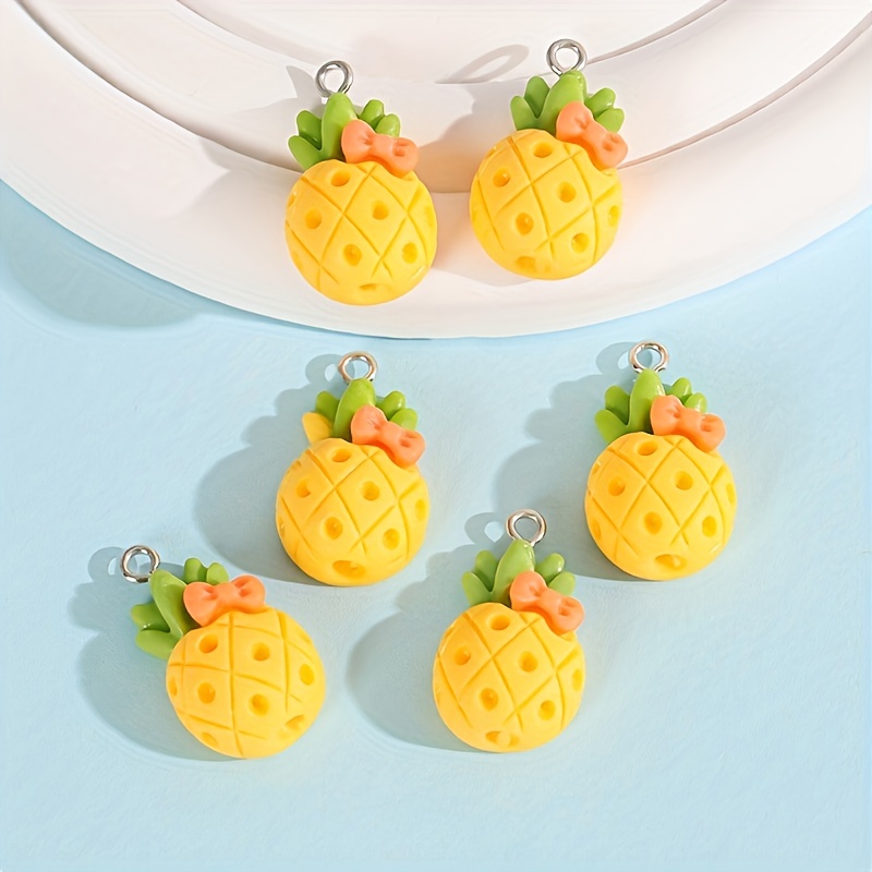 Fun pineapple charms, 20mm nickel free pendants for jewelry making