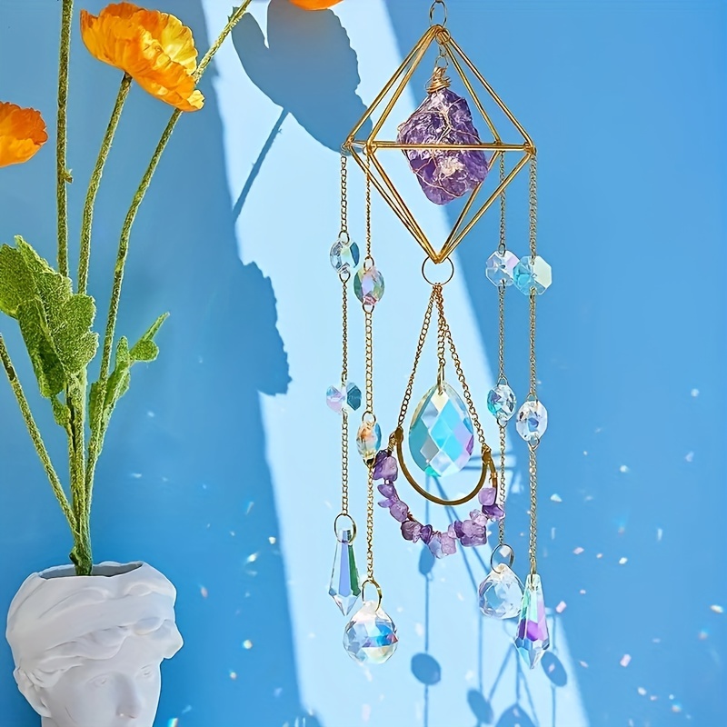 Décorations De Jardin Cristal Lune Améthyste Arc En Ciel Suncatcher Cristaux  Suspendus Pierre Sun Catcher Lumière Xmas Fenêtre Ornements Extérieur  230625 Du 9,28 €