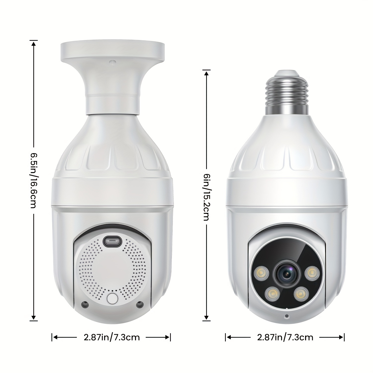 1pc Cámara Seguridad Bombilla Luz Inalámbrica Wifi Alta - Temu