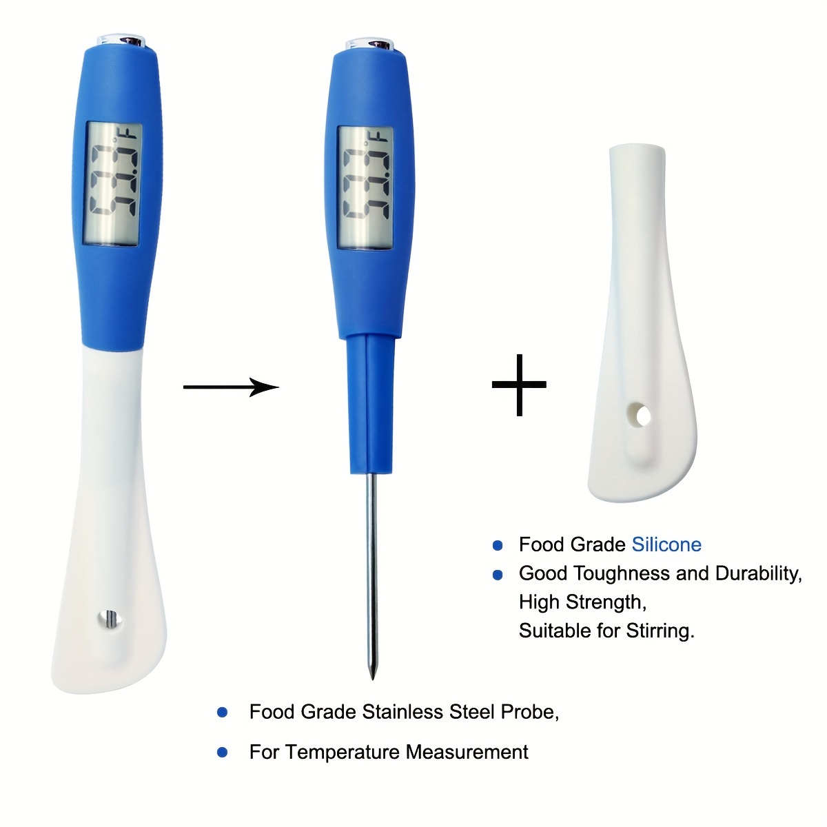 1pc, Mini Digital Candy Spatula With Thermometer Built In,  -50~300°C/-58~572°F For Kitchen Cooking, Candy, Chocolate, Sauce, Jam,  Kitchen Gadgets, Che