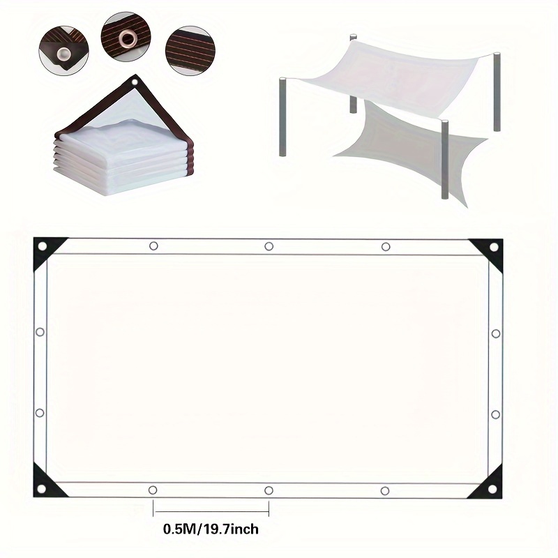  Lona impermeable resistente de 14.82 oz/m², 0.018 in de grosor,  toldo con ojales, lona para muebles, camping, exterior, beige (tamaño : 3.9  x 7.9 ft) : Herramientas y Mejoras del Hogar