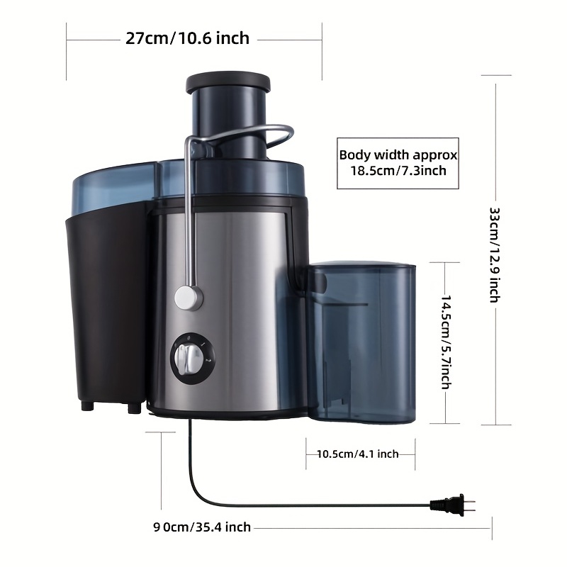 BLACK+DECKER Juice Extractor with Wide Feeding Chute 1.3 L 400.0 W