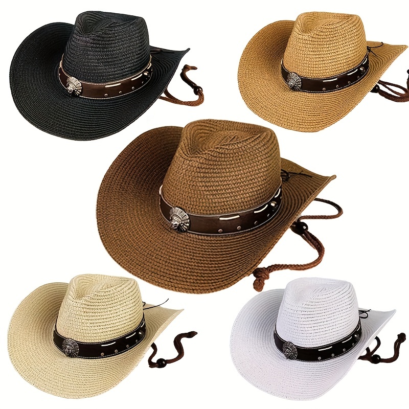 Las mejores ofertas en Sombrero de vaquero sólido Sombreros de Paja para  hombres