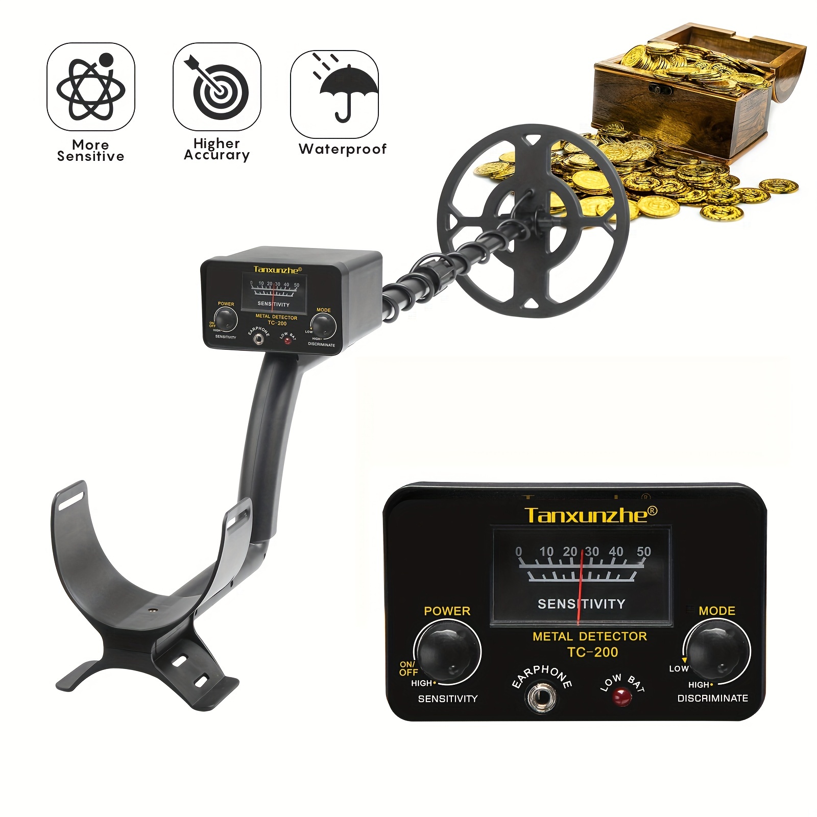 unlock your hidden treasures with the tc 200 professional metal detector pinpointer