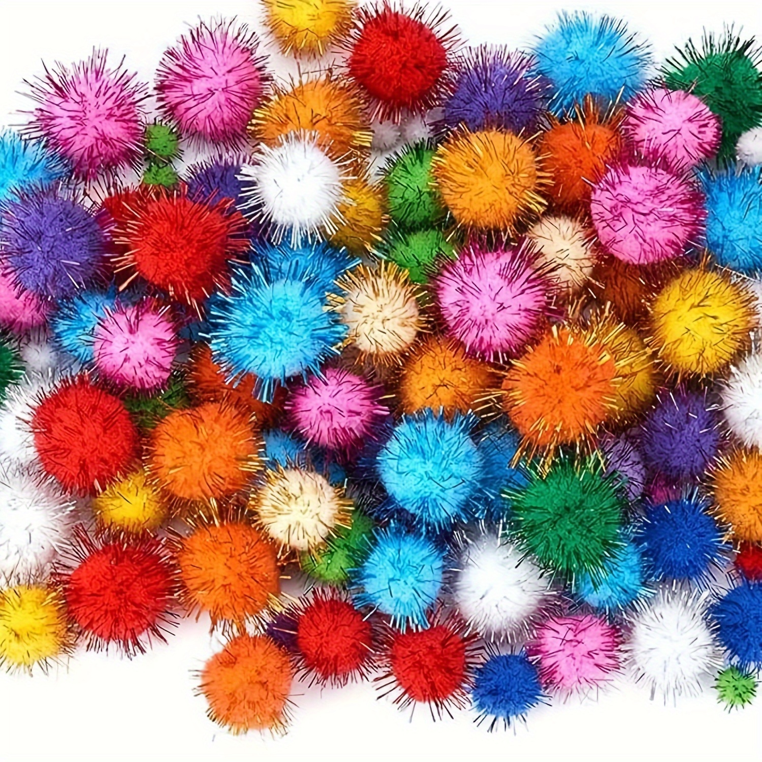 Assorted Colorful Pom Poms For Crafts Soft And Fluffy Craft - Temu