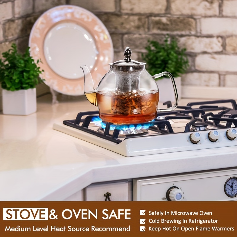 Glass Teapot with Removable Infuser Stovetop Safe Tea Kettle Tea  Pot(350ML/12OZ)