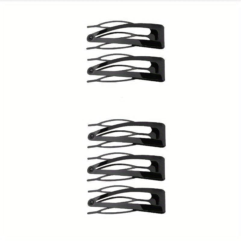5/10/20pcs Barrettes Metal snap Buttons Barrettes Iron Alloy Hairpin for Hair (black)