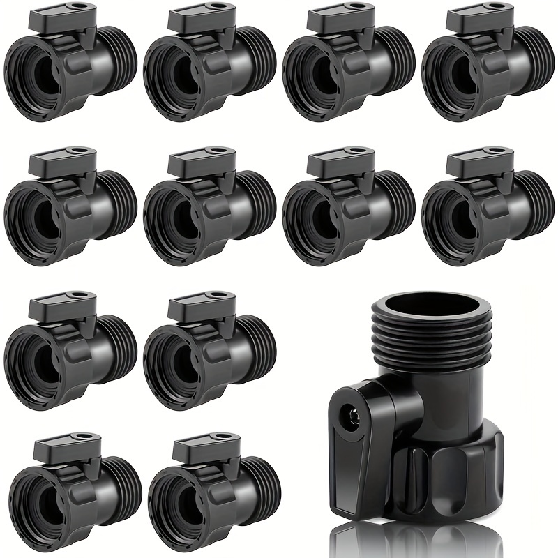 12pcs 3 4'' Plastic Garden Hose Shut Off Valve | Threaded Connecting Joint For Telescopic Water Pipe