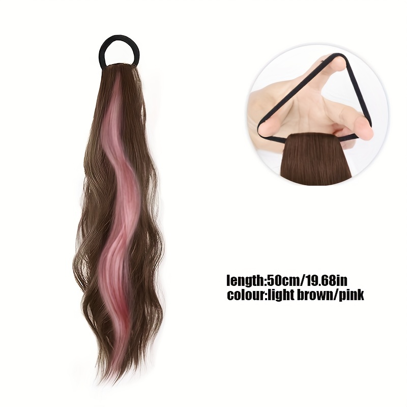 Long Wavy Ponytail Extensions Synthetic Hair Natural Look