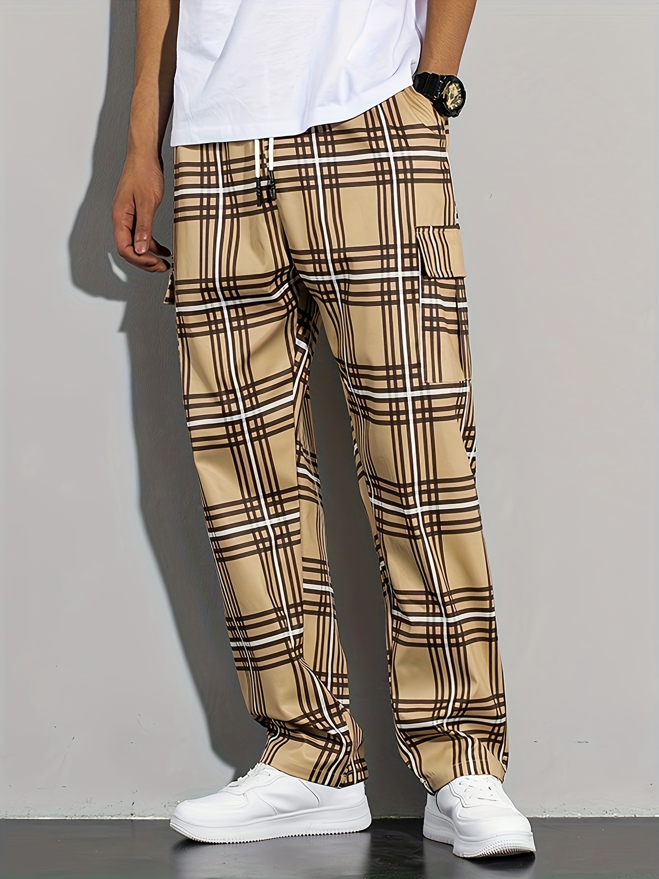 Plus Size Men's Casual Fashion Cargo Pants Big Zipper - Temu