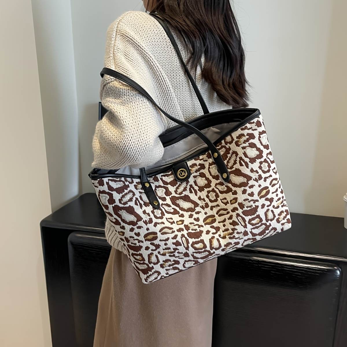 Coach ocelot leopard cheap tote