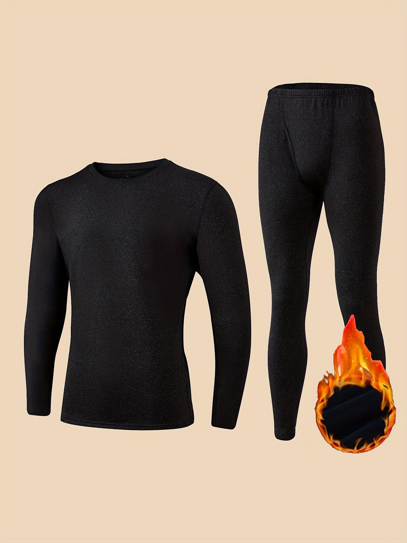 Conjunto de ropa interior térmica para hombre, pantalones largos suaves y  cálidos para hombre, capa base térmica para clima frío