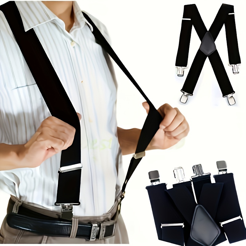 Unisex Women Men Elastic adjustable Clip-on Polyester Elastic Backbrace Y-Back  Suspenders