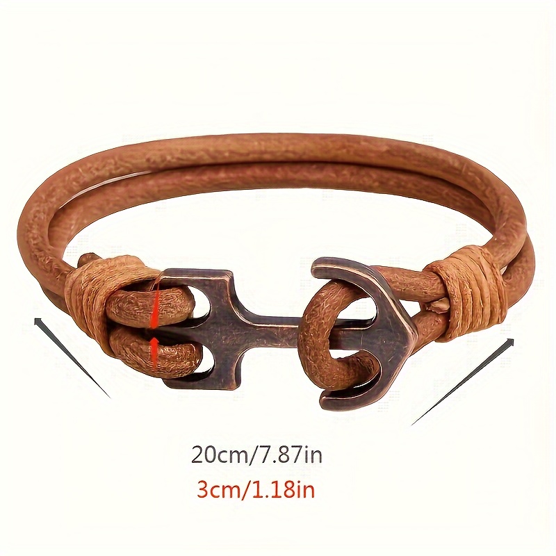 1pc Vintage Leather Rope Bracelet For Men