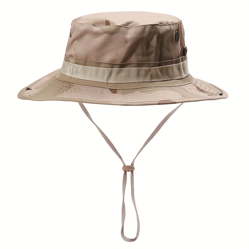 New Tactical Camouflage Breathable Sunscreen Bucket Hat, Fishing Hat, Suitable for Outdoor Mountaineering, Fishing,Temu