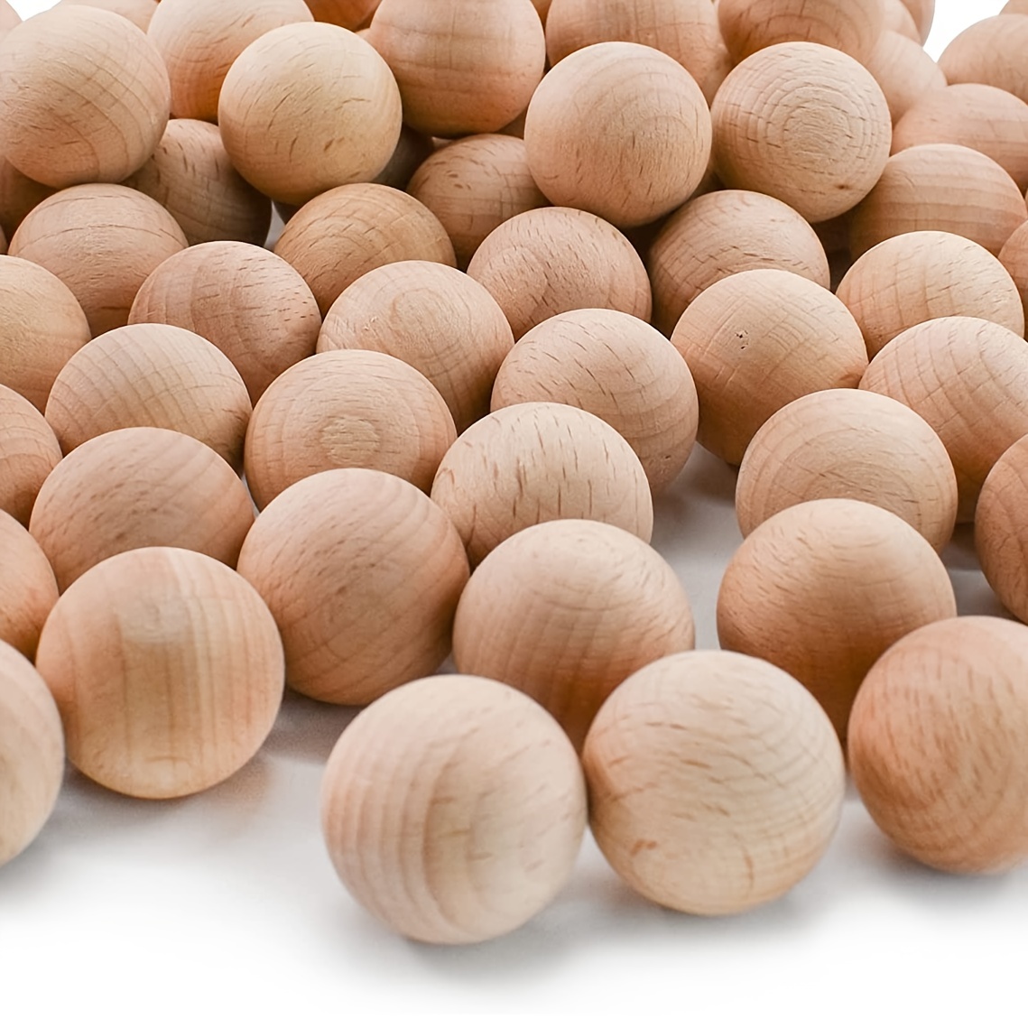 30mm Wood Beads, Bag of 10 Wood Balls for Crafts Unfinished, Wood Rounds  for Crafts and DIY Projects