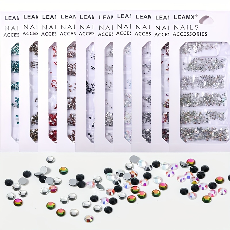 6 Grid Rhinestone Nail Stickers for DIY Nail Decor