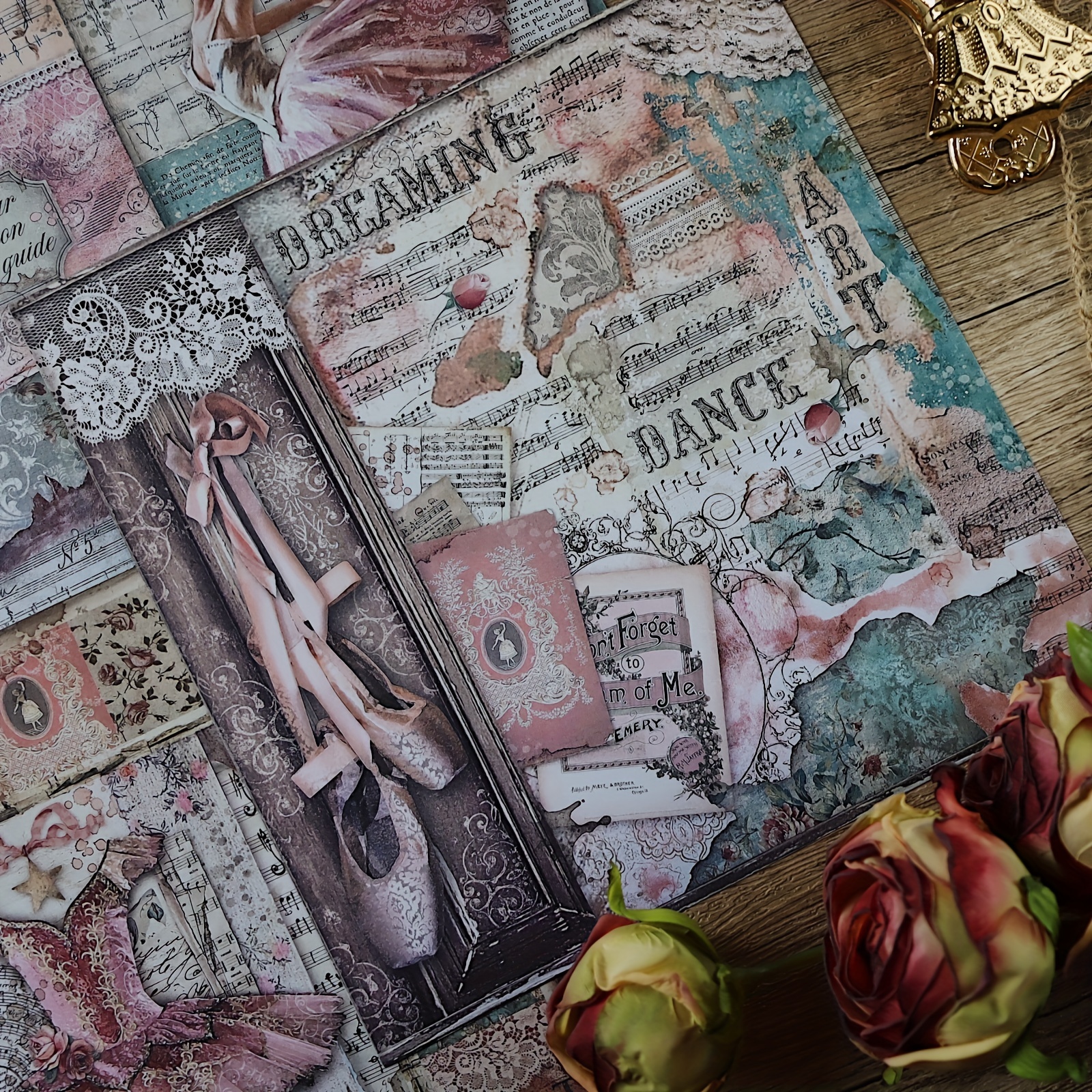 Material Paper Vintage Circus Journal For Background Diy - Temu