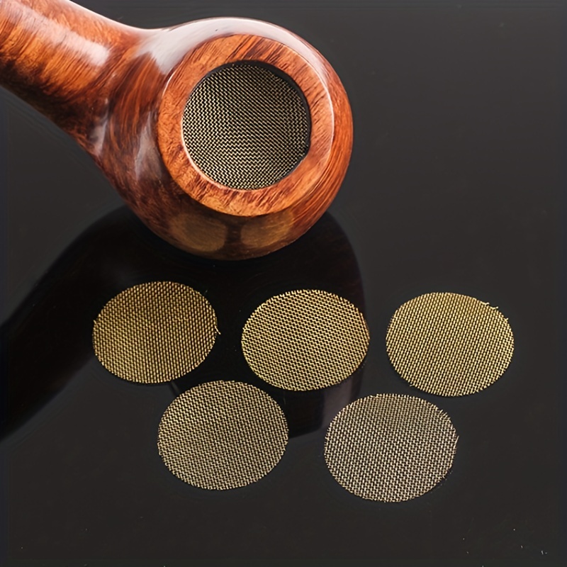 100pcs 304 Stainless Steel Tobacco Pipe Filter Mesh Round Silvery Water Smoke Filter Tobacco
